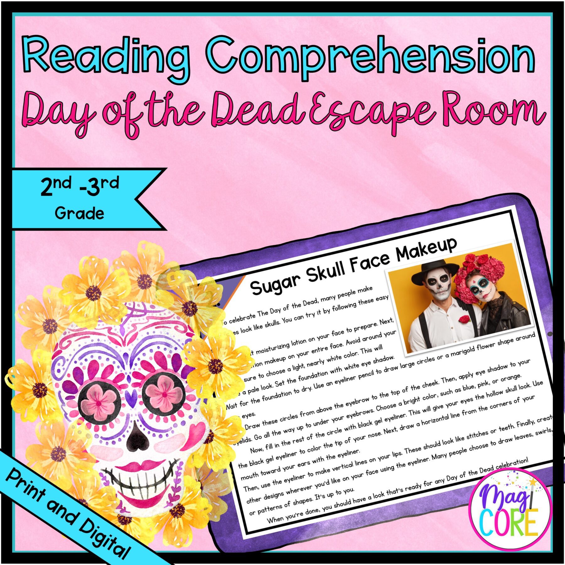 2nd & 3rd Land of the Dead Reading Comprehension Escape Room - Digital & Print