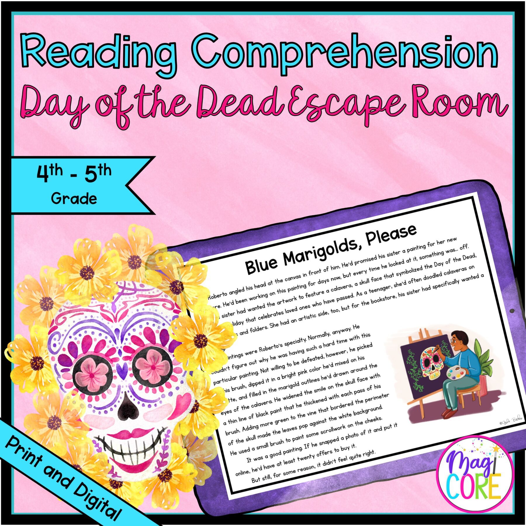 4th & 5th Land of the Dead Reading Comprehension Escape Room - Digital & Print