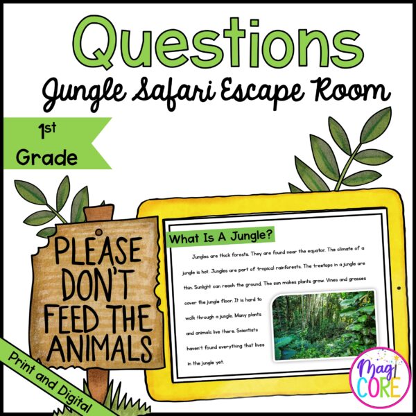 1st Grade Ask & Answer Jungle Safari Escape Room