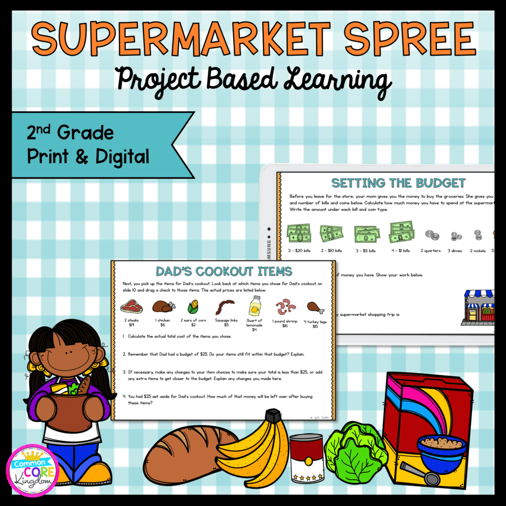 Supermarket Spree (Budget, Money) Project Learning - 2nd Grade Print & Digital