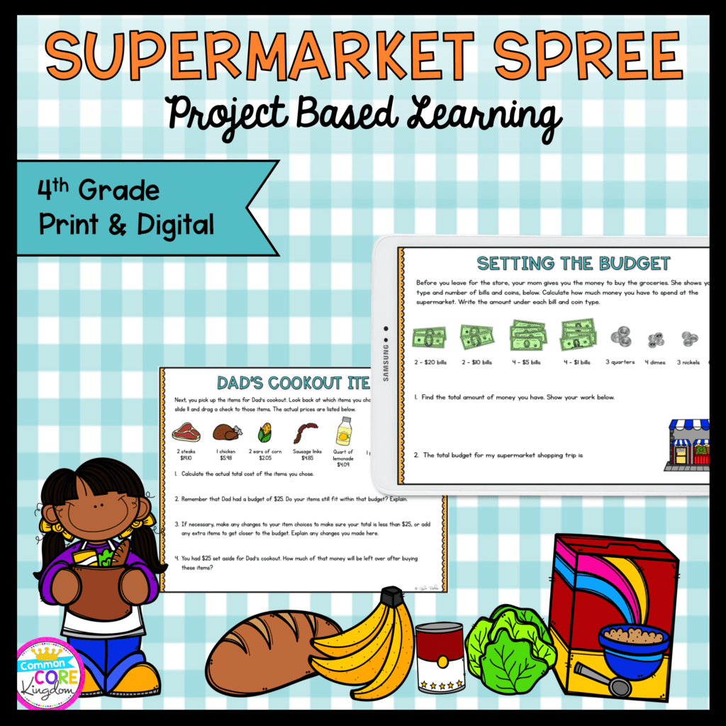 Supermarket Spree (Budget, Money) Project Learning - 4th Grade Print & Digital