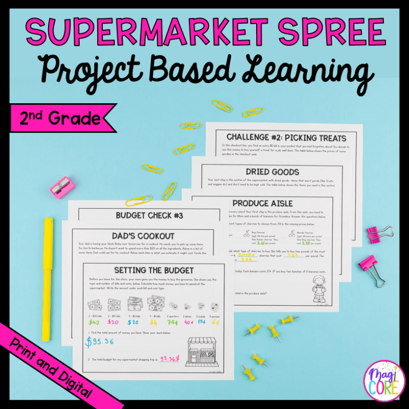 2nd Grade Math PBL - Budget & Money Supermarket Project Based Learning