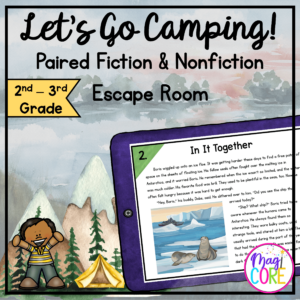 Paired Fiction & Nonfiction Camping Escape Room & Webscape™ - 2nd & 3rd Grade