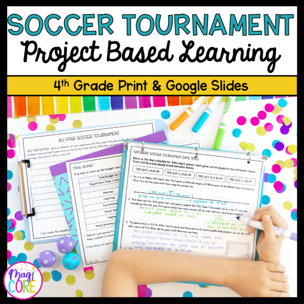 4th Grade Math PBL - Soccer Project Based Learning - Printable & Digital