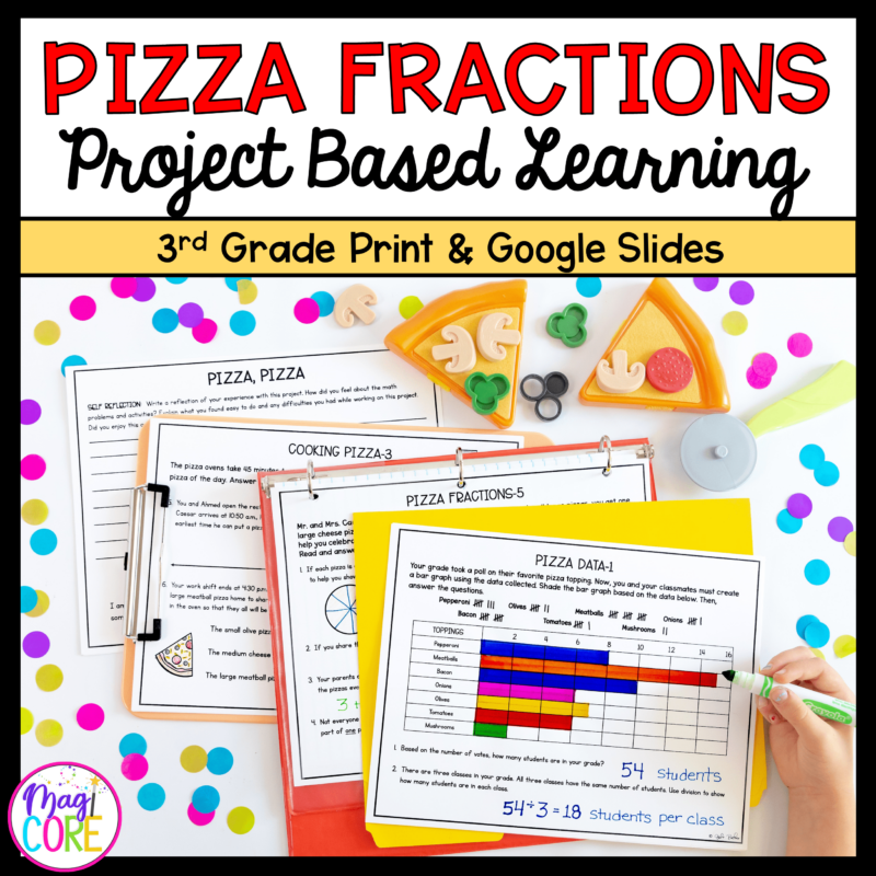Pizza Fractions PBL - 3rd Grade Math Project Based Learning