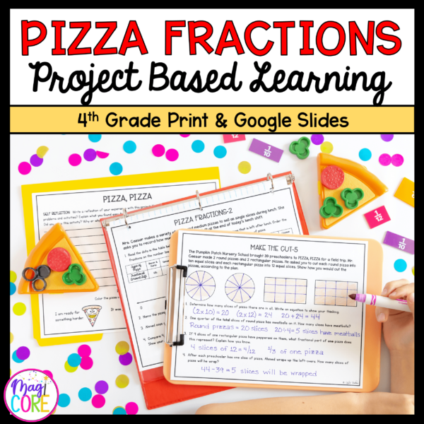 Pizza Fractions PBL - 4th Grade Math Project Based Learning