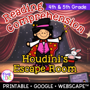 Houdini's Reading Comprehension Review Escape Room & Webscape™ - 4th & 5th Grade