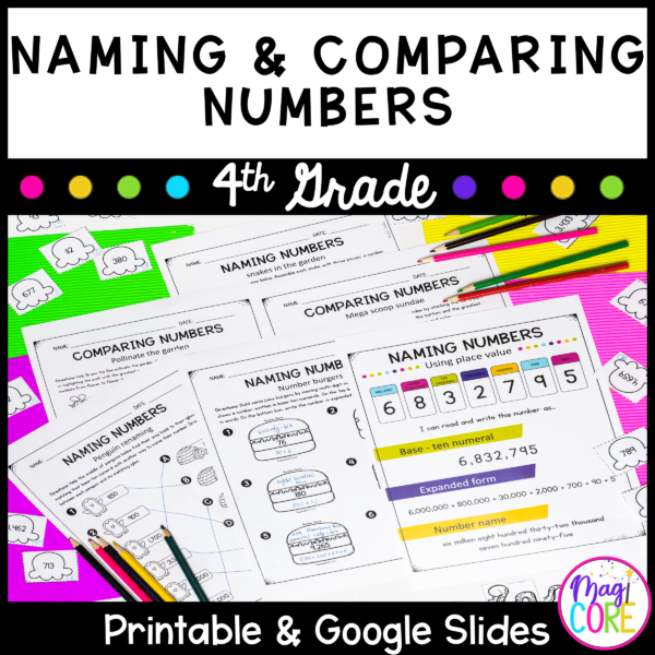 Naming & Comparing Numbers - 4th Grade Math - Print & Digital - 4.NBT.A.2