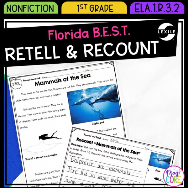 Retell Nonfiction - 1st Grade Florida BEST Standards - B.E.S.T. ELA.1.R.3.2