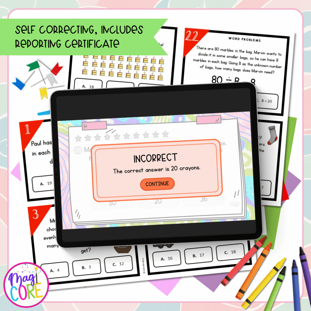 Multiplication & Division Word Problems - 3rd Grade Task Cards | MagiCore