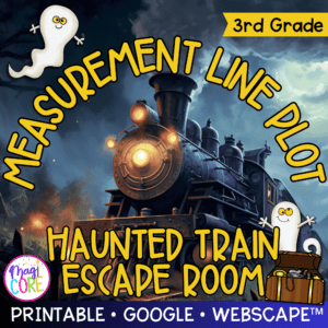 Measurement Line Plot Haunted Train Math Escape Room & Webscape™ - 3rd Grade