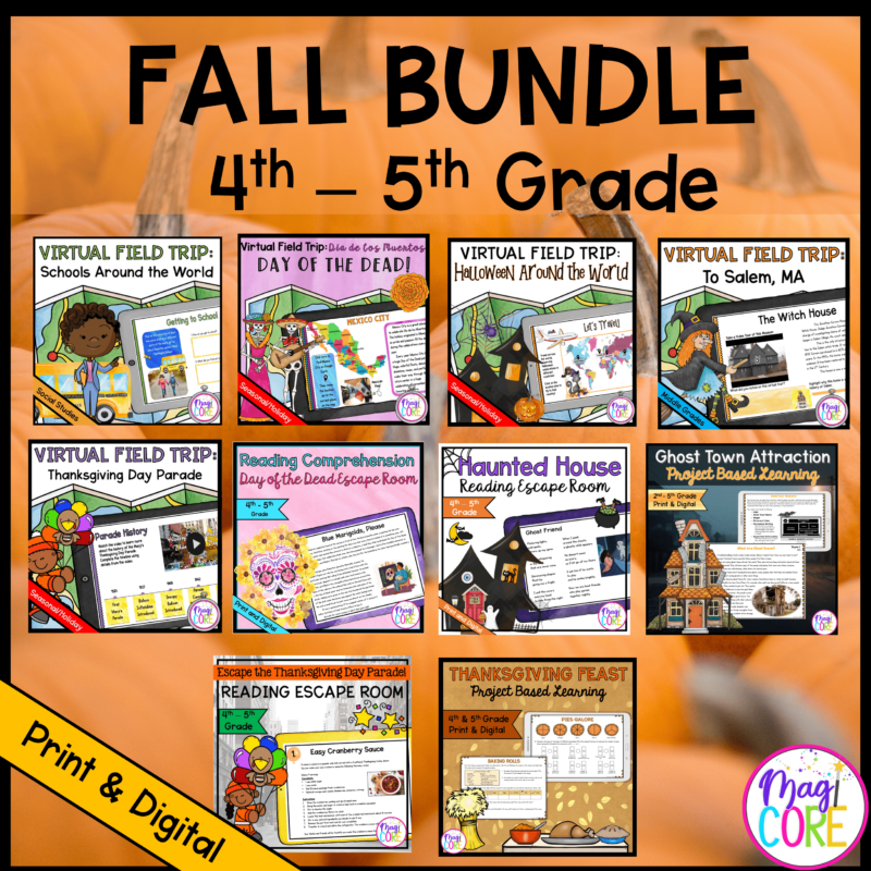 Fall Bundle - 4th-5th Grade - Digital and Printable Format