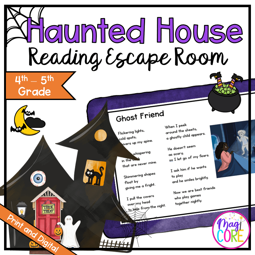 4th & 5th - Haunted House Reading Comprehension Escape Room - Print & Digital