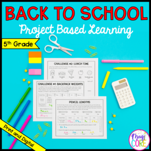 5th Grade Project Based Learning Math Activities - Back To School Math PBL Games