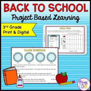 3rd Grade Math Project Based Learning - Back to School - Print & Digital