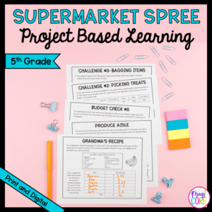 5th Grade Math PBL - Budget & Money Supermarket Project Based Learning