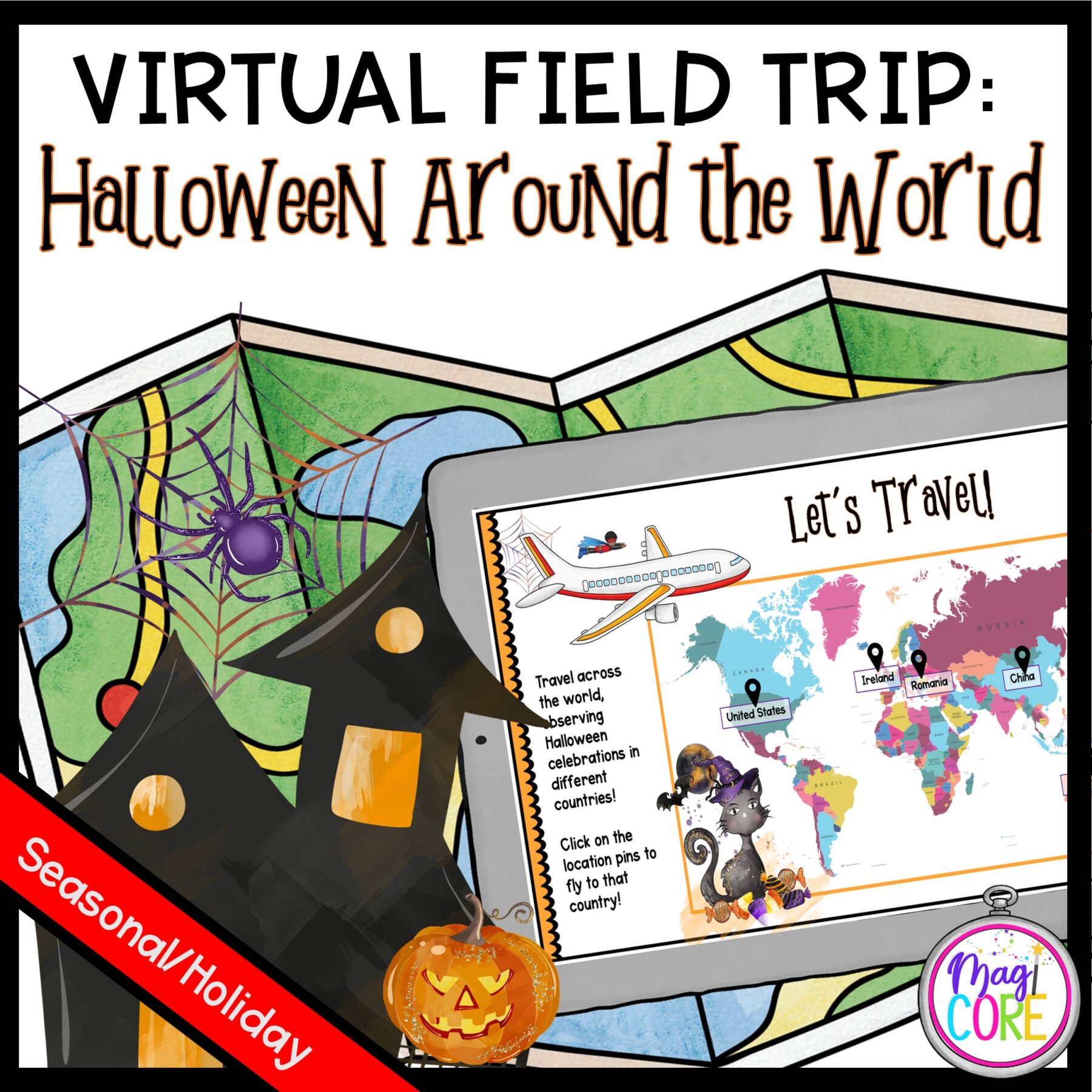 Virtual Field Trip: Halloween Around the World - Google Slides & Seesaw