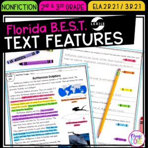 Text Features - 2nd & 3rd Grade Florida BEST Standards - ELA.2.R.2.1 / 3.R.2.1