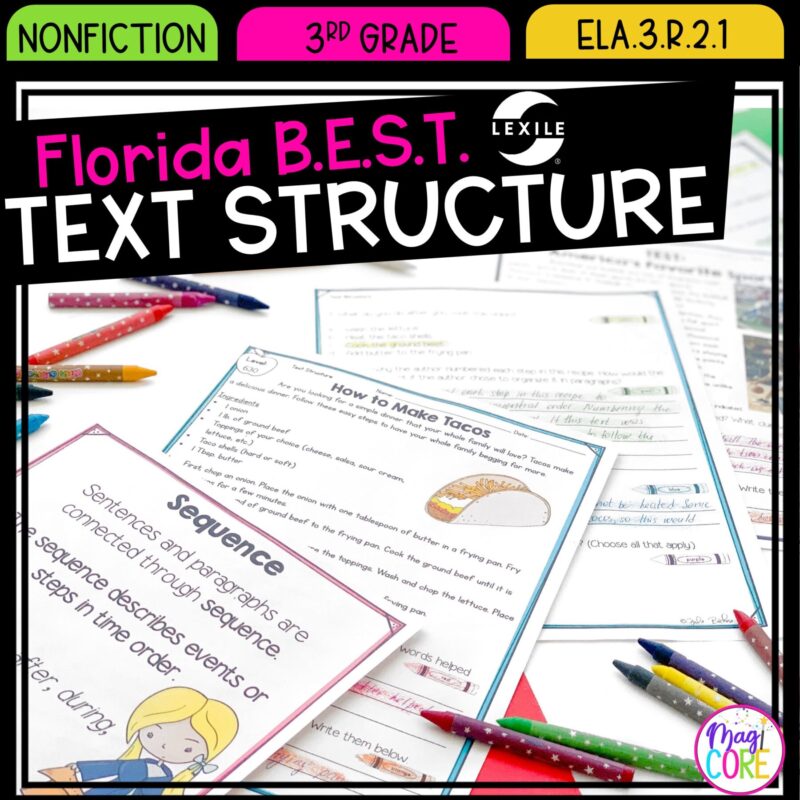 Text Structure - 3rd Grade Florida BEST Standards - ELA.3.R.2.1