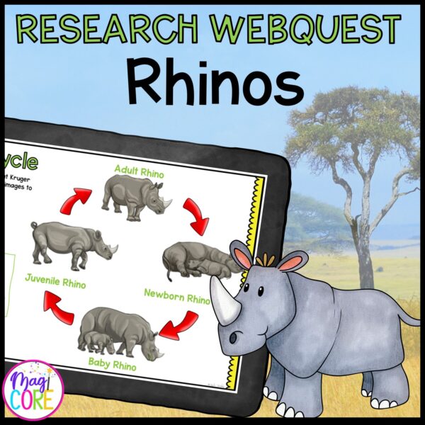 Rhinos Digital Research Webquest - 2nd-5th Grade - Google Slides