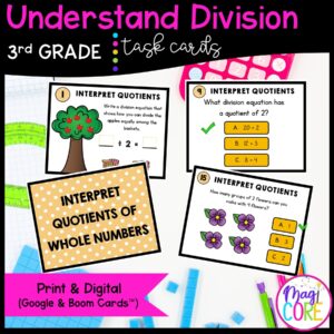 Understand Division - 3rd Grade Math Task Cards - Print & Digital - 3.OA.A.2