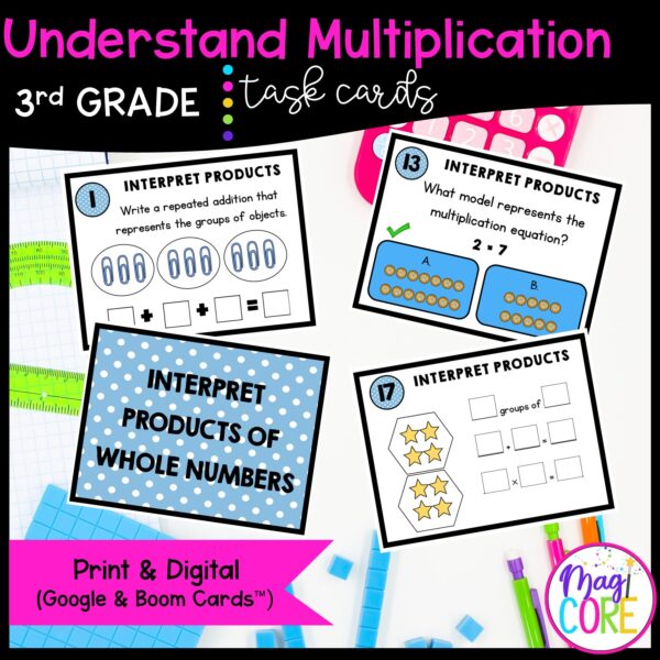 Understand Multiplication - 3rd Grade Math Task Cards - 3.OA.A.1