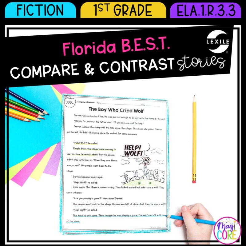 Compare Stories - 1st Grade Florida BEST Standards - B.E.S.T. ELA.1.R.3.3