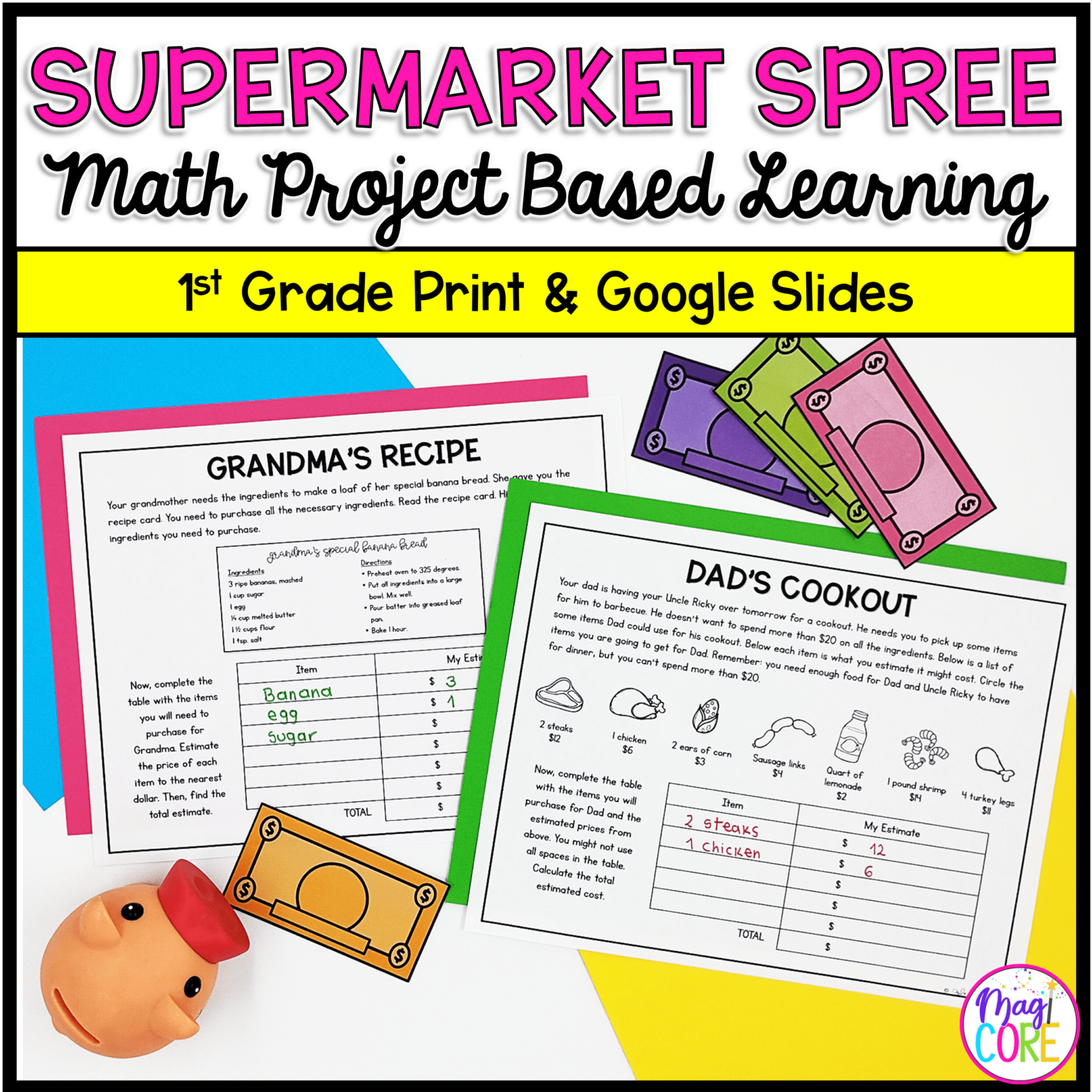 1st Grade - Budget & Money Project Based Learning | MagiCore