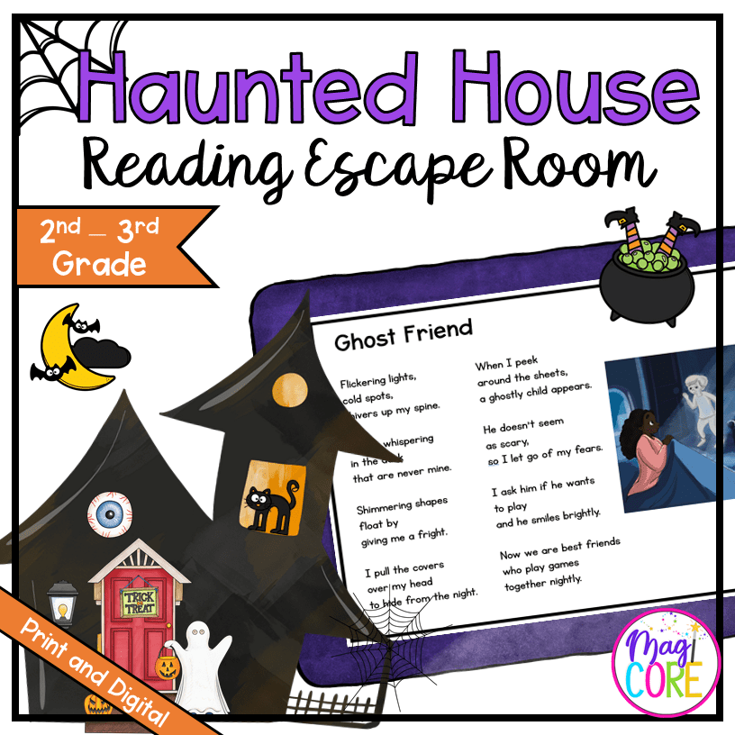 2nd & 3rd - Haunted House Reading Comprehension Escape Room - Print & Digital