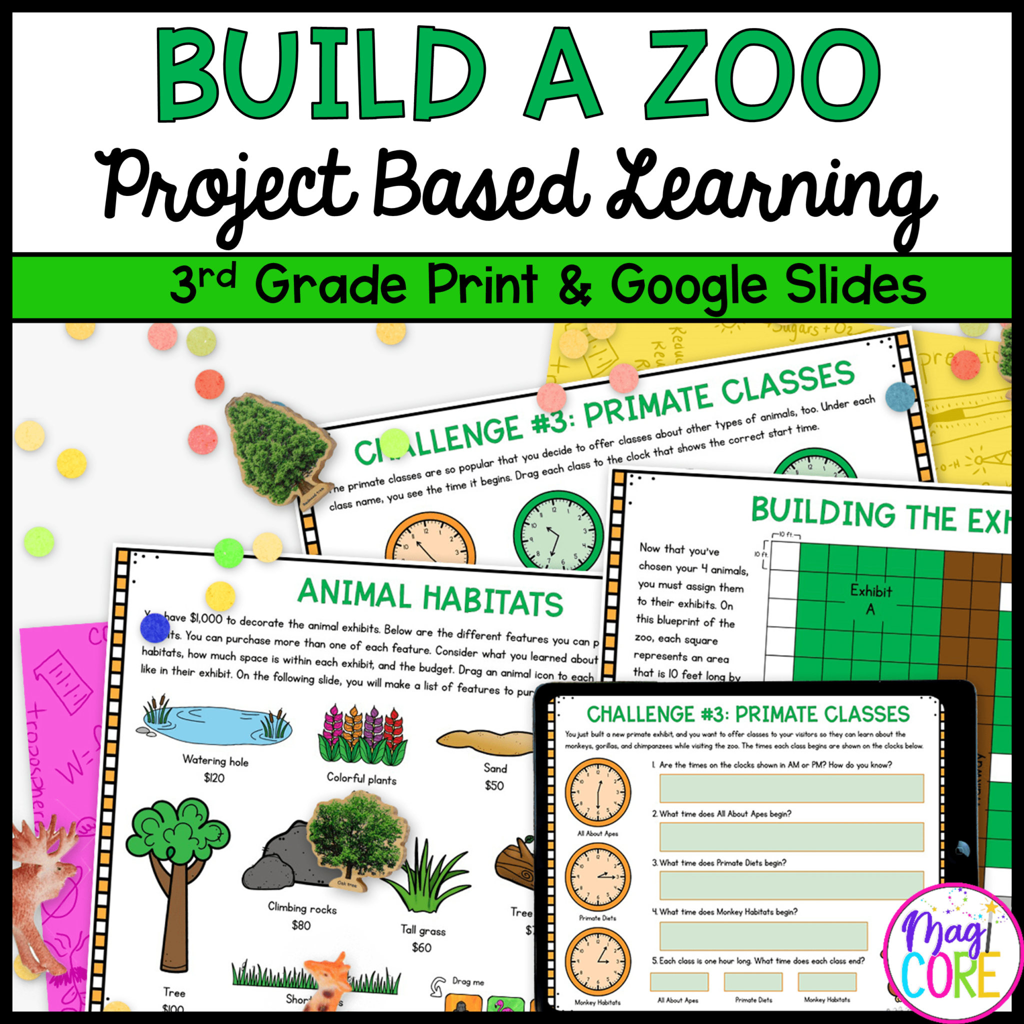 3rd Grade Math Project Based Learning Bundle #1 | MagiCore