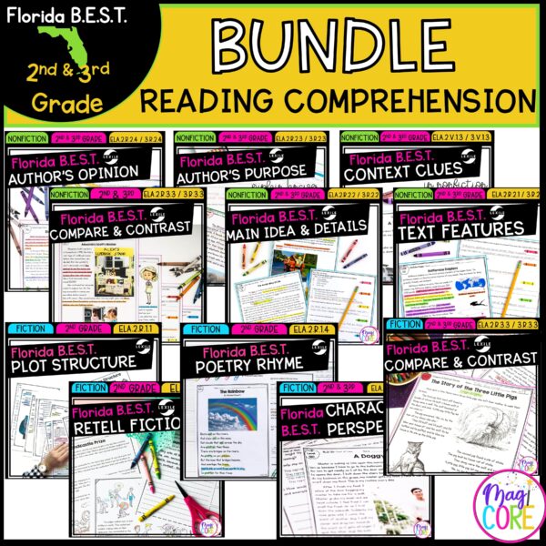 2nd-3rd Grade Florida BEST Standards - Reading Comprehension Bundle FL B.E.S.T.