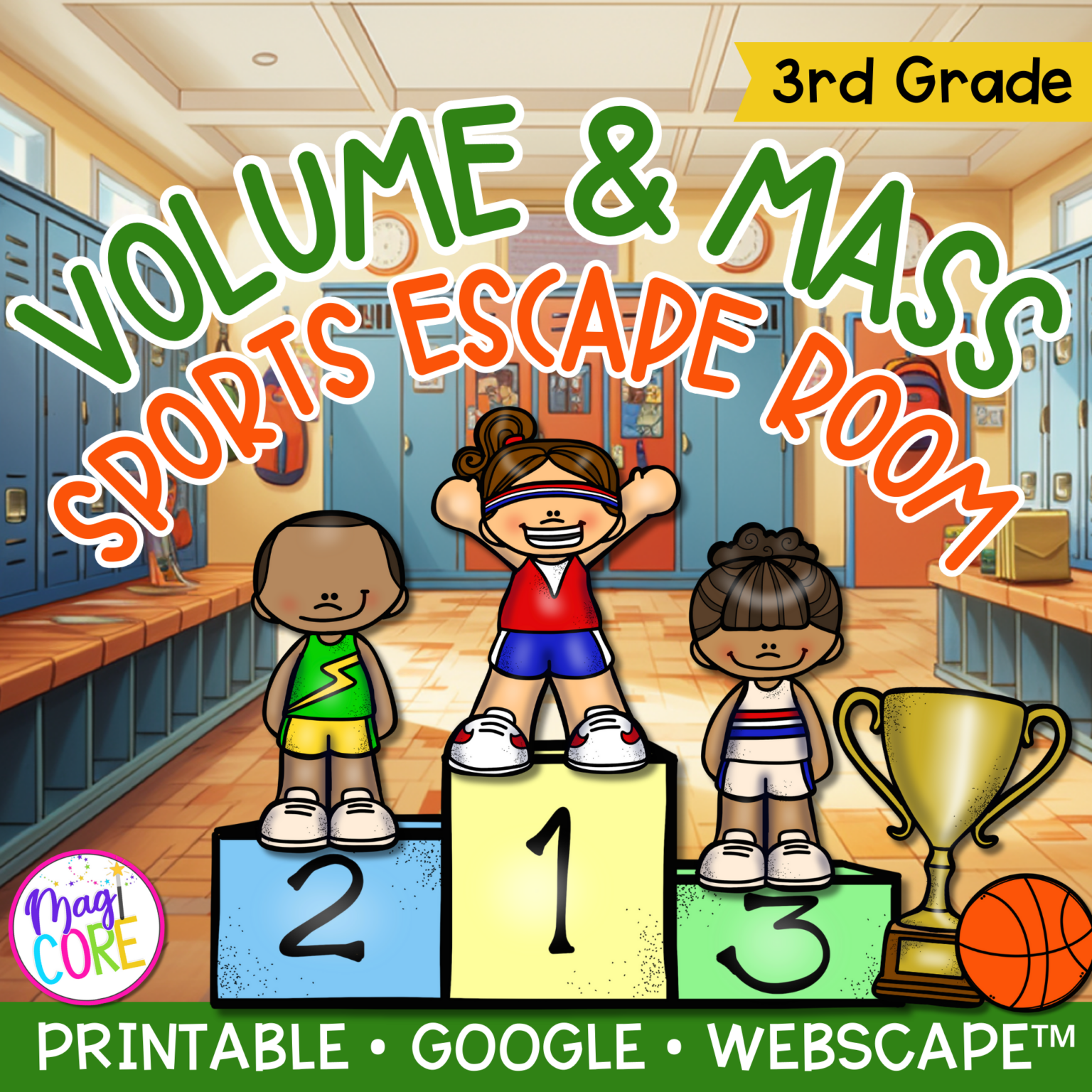 Volume and Mass Sports Math Escape Room - 3rd Grade | MagiCore