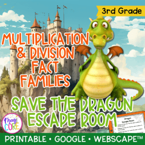 Multiplication & Division Dragon Math Escape Room & Webscape™ - 3rd Grade