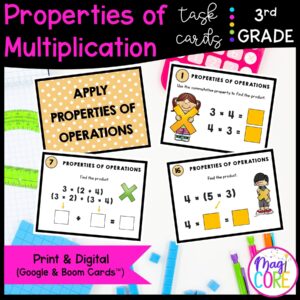 Properties of Multiplication - 3rd Math Task Cards - Print & Digital - 3.OA.B.5