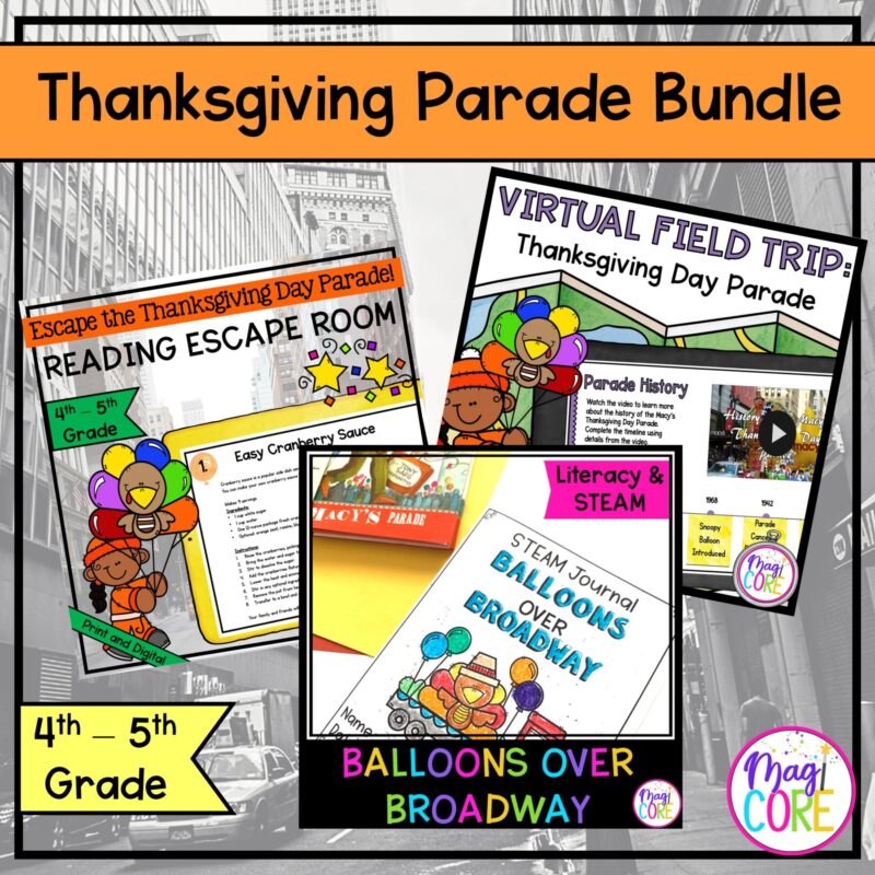 Thanksgiving Day Parade Bundle - 4th-5th Grade - Digital and Printable Format