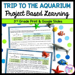 3rd Grade Math Project Based Learning - Trip to the Aquarium PBL Print & Digital