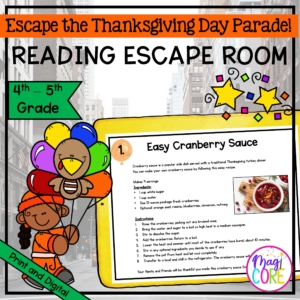 Escape the Thanksgiving Day Parade Escape Room & Webscape™ - 4th & 5th Grade ELA