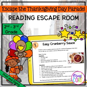 Escape the Thanksgiving Day Parade Escape Room & Webscape™ - 2nd & 3rd Grade ELA