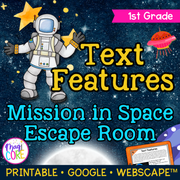 Nonfiction Text Features Reading Escape Room & Webscape - 1st Grade