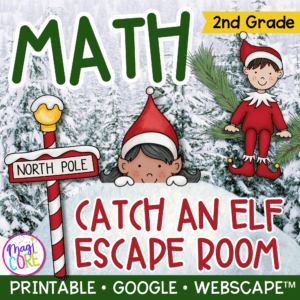 Christmas Elf - 2nd Grade Math Escape Room & Webscape Digital Activities