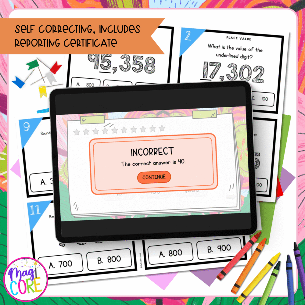 Place Value - 3rd Grade Math Task Cards - 3.NBT.A.1 | MagiCore