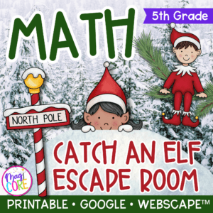 Christmas Elf - 5th Grade Math Escape Room & Webscape Digital Activities
