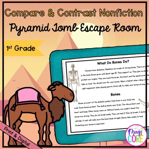 Compare & Contrast Nonfiction Pyramid Tomb Escape Room - 1st Grade