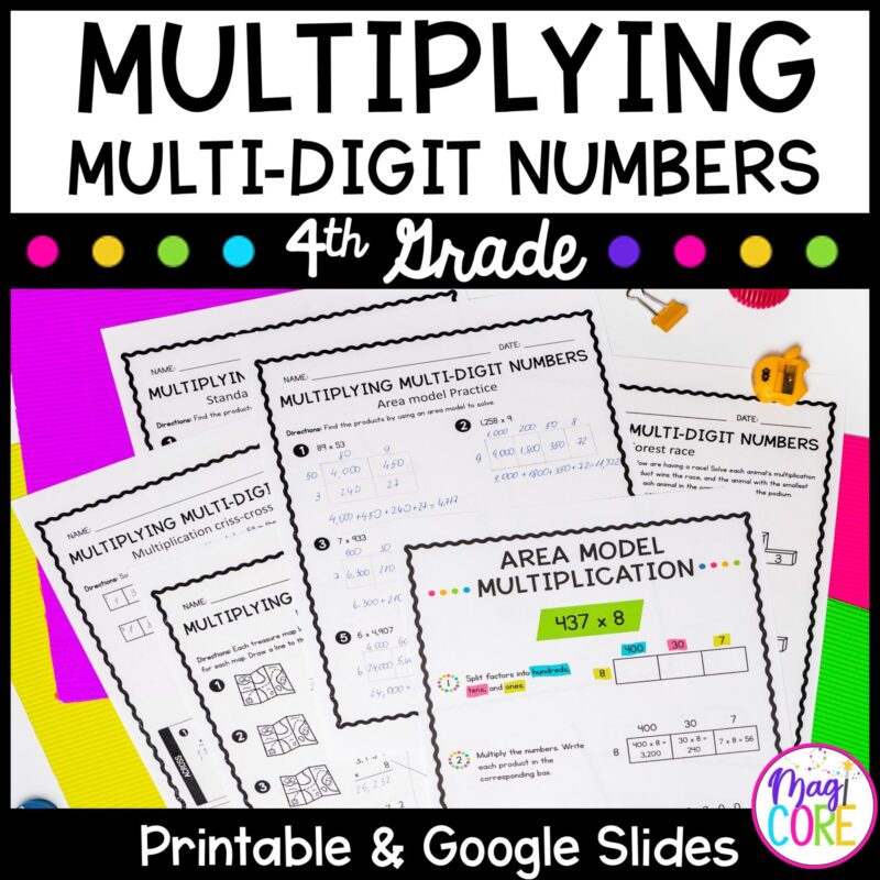 Multiplying Multi-Digit Numbers - 4th Grade Math - Print & Digital 4.NBT.B.5