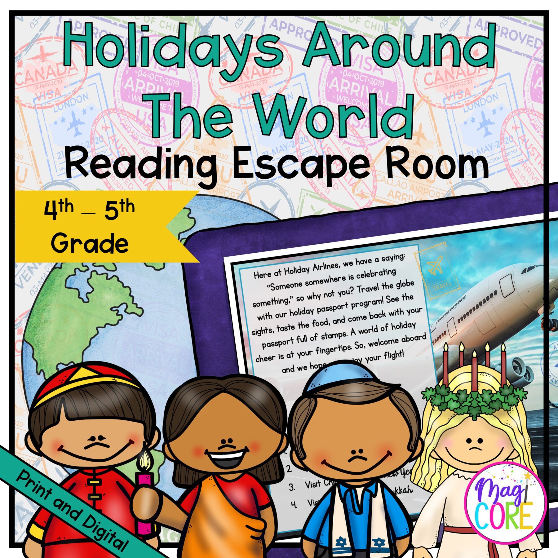 Holidays Around the World Escape Room & Webscape™ - 4th & 5th Grade