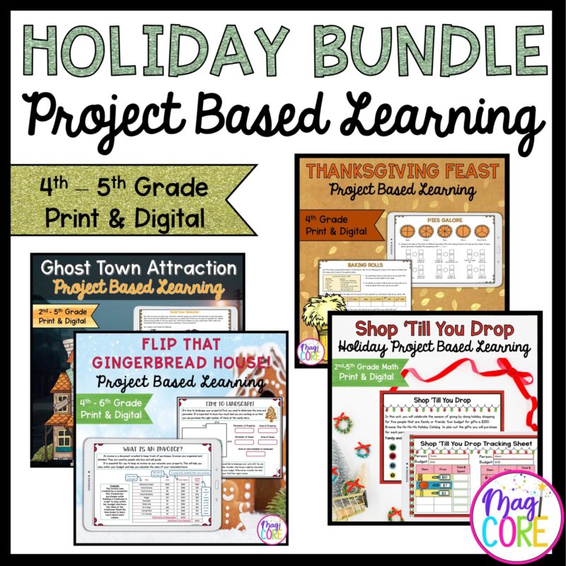 Holiday Project Based Learning Growing Bundle - 4th-5th Grade - Digital & Print
