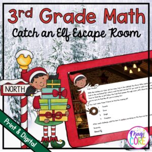 3rd Grade Math Catch an Elf Escape Room & Webscape™