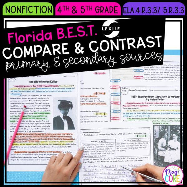 Compare & Contrast - 4th & 5th Grade Florida BEST Standards - ELA.4.R.3.3/5.R.3.3