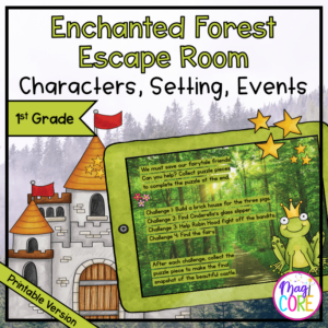 Characters, Setting, Events Escape Room - 1st Grade - Print & Digital