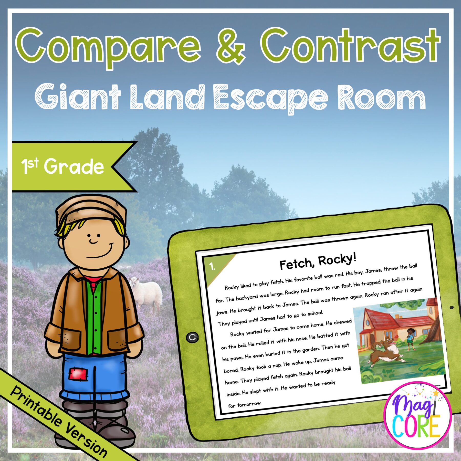 Compare & Contrast Giant Land Escape Room - 1st Grade